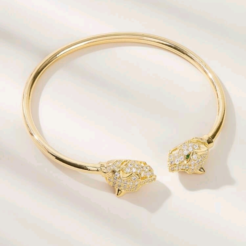 Gold Panther Bangle Bracelet - Picture 3 of 3